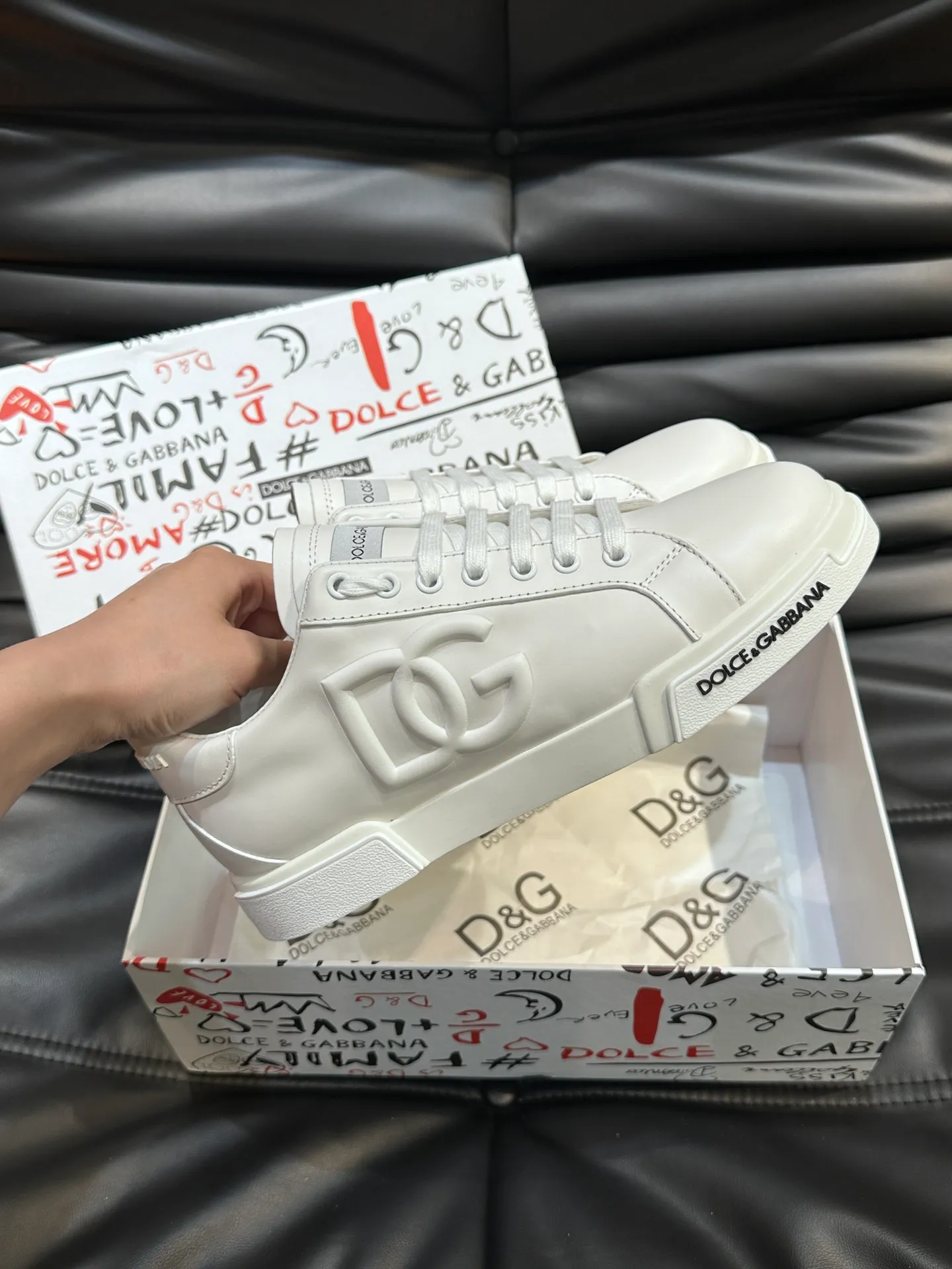 Men's shoes 💰p380 "DG" premium men's casual sports shoes! Imported original cowhide, imported original hardware, exquisite and luxurious, super A level! Compared with the genuine product at the counter, the version is no worse at all! Size:38-45 (46 customized)